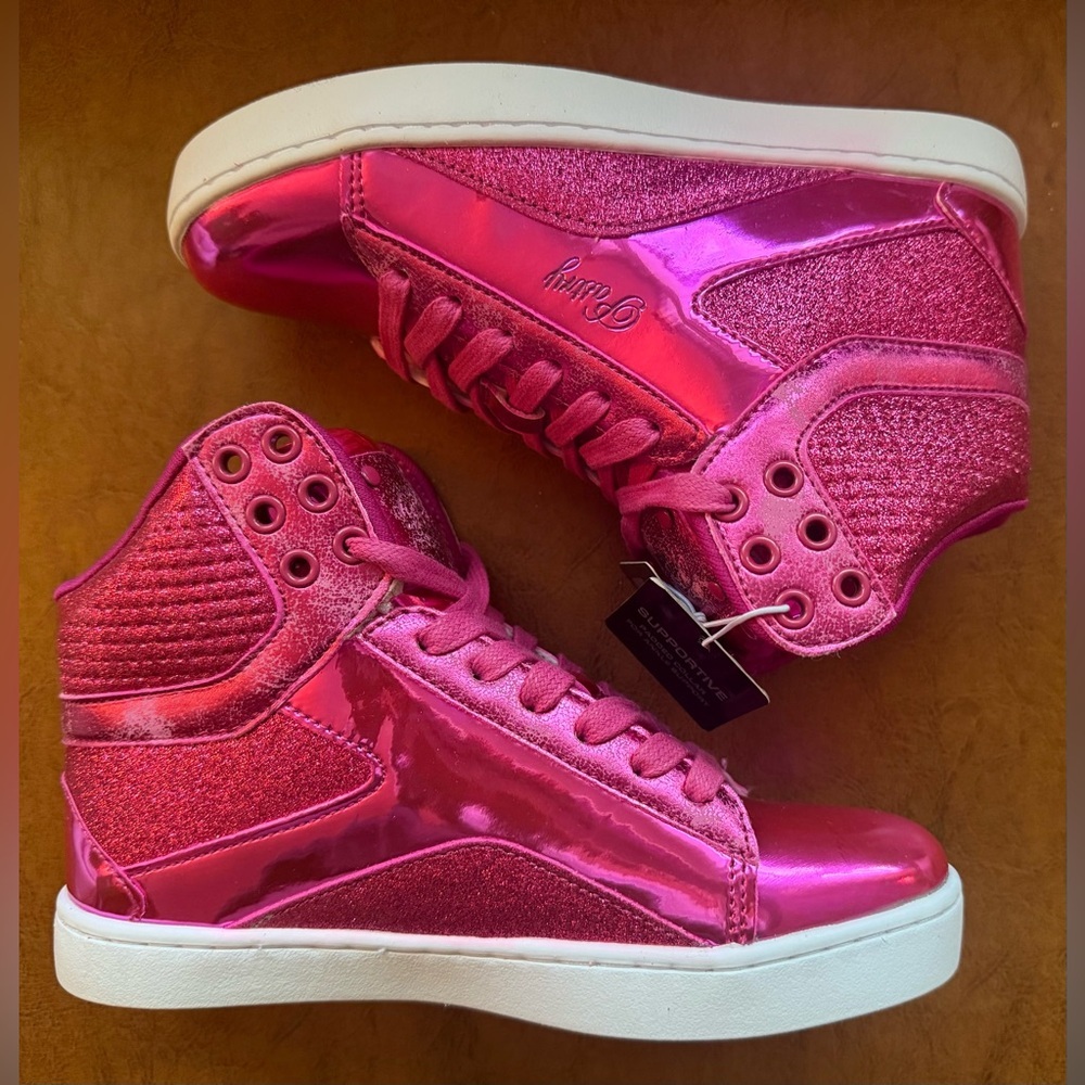 Pastry Glam Pop Tart Glitter Hi-Top Dance Sneakers Fuchsia Women’s 5.5 NIB - Picture 6 of 10
